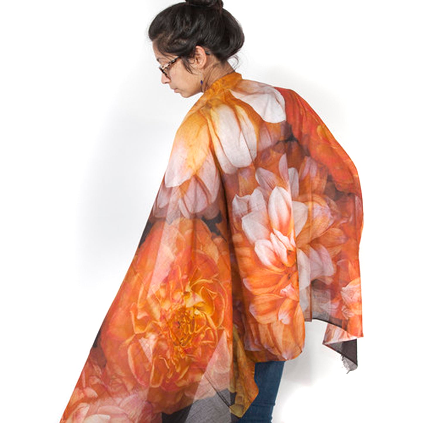 Orange Dahlia Scarf - Modal