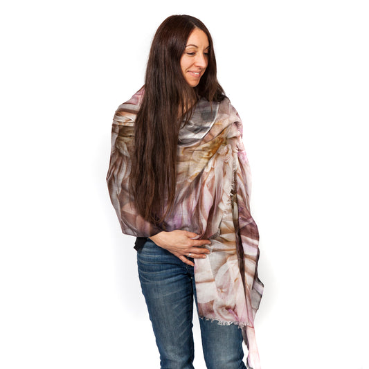 Pink Dahlia Scarf  - Modal